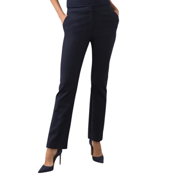 Chicos Double Cloth Tailored Trousers in Classic Black Work / Dress Pants SZ 4 P